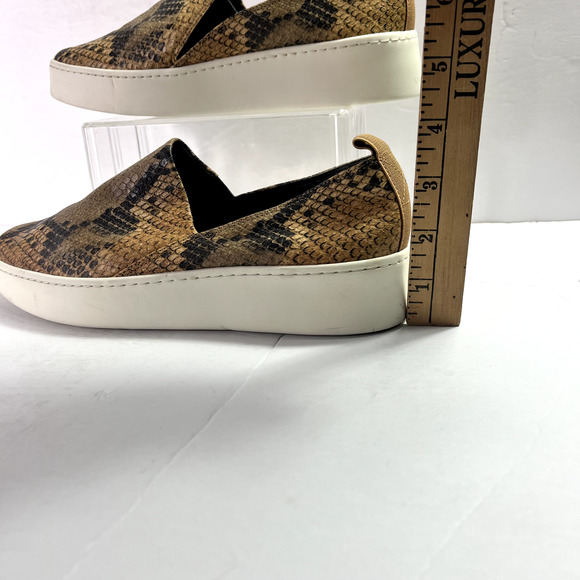 Vince Sneakers Womens 7.5M EUR 37.5 Saxon 2 Snakeskin Leather Platform Slip On - Picture 9 of 12